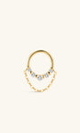Kosiner Jewelry KOSINER Prism 14K Solid Gold Elegant Chain Pendant Hoop