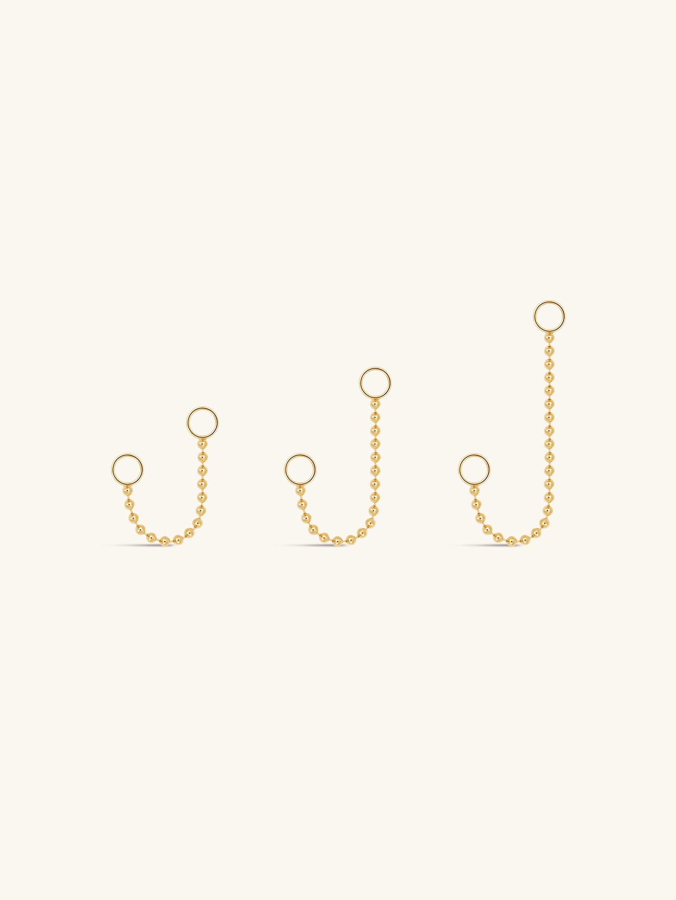 Spheres Chain Charm In 14K Solid Gold