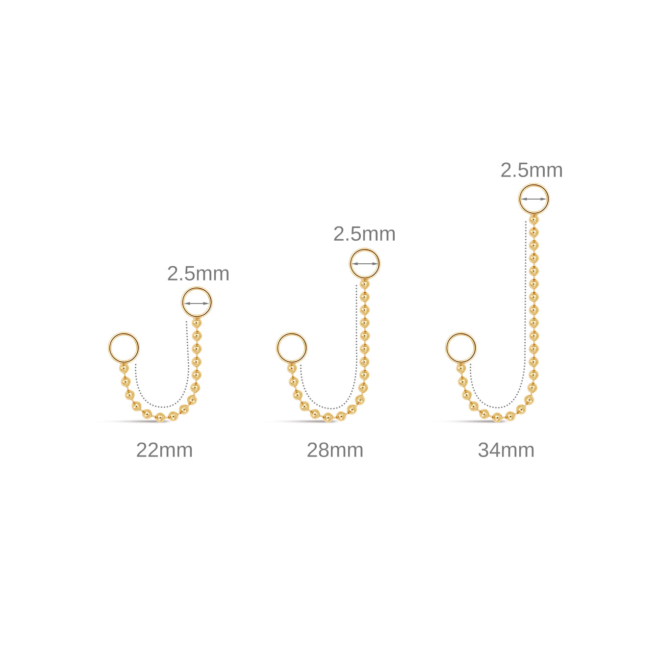 Kosiner Jewelry KOSINER 14K Solid Gold Classic Spheres Chain Pendant Charm