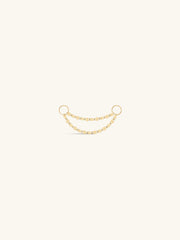 Kosiner Jewelry KOSINER 14K Solid Gold Baby Rolo Double Chain Pendant Charm