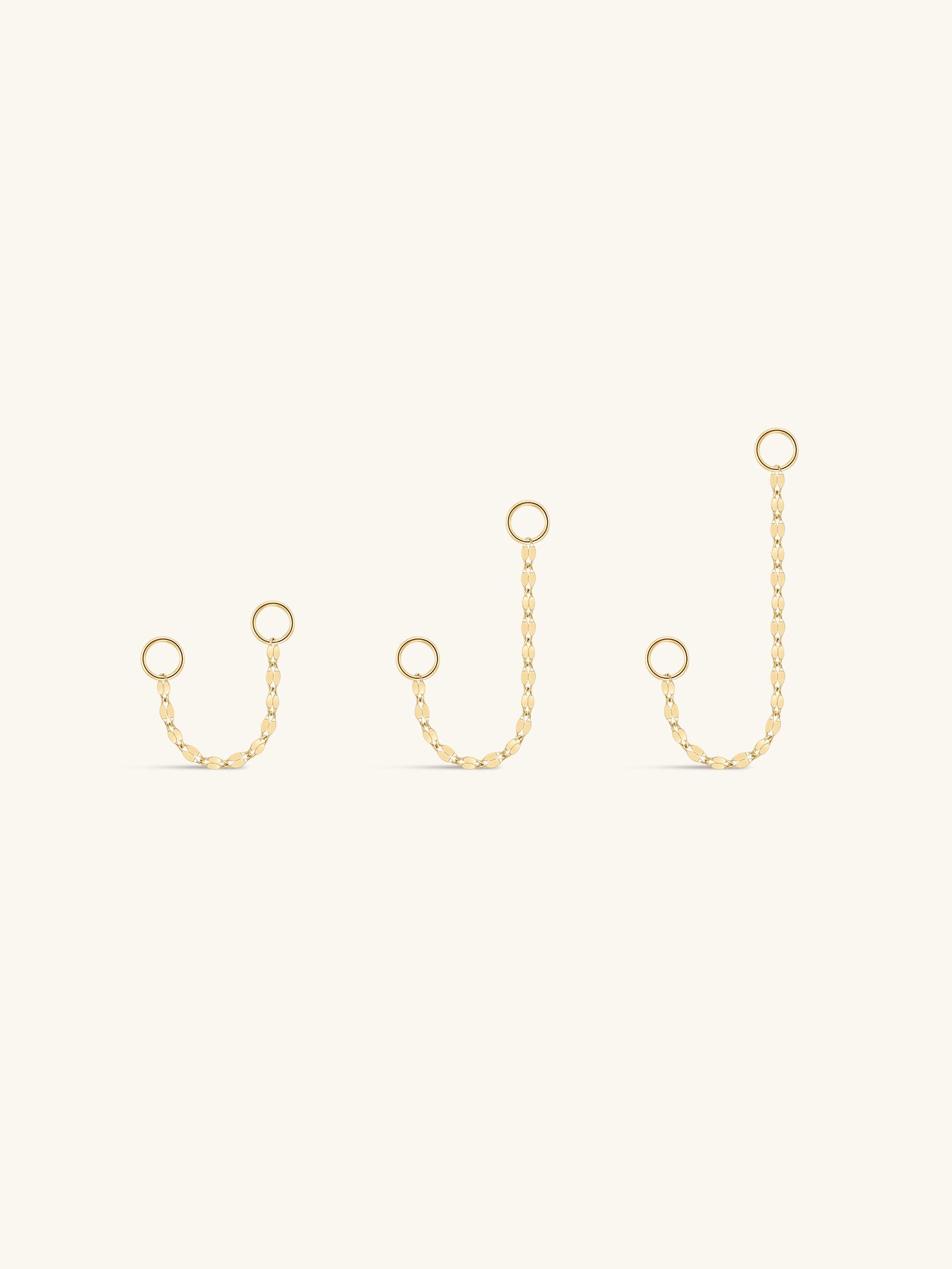Baby Rolo Chain Charm In 14K Solid Gold