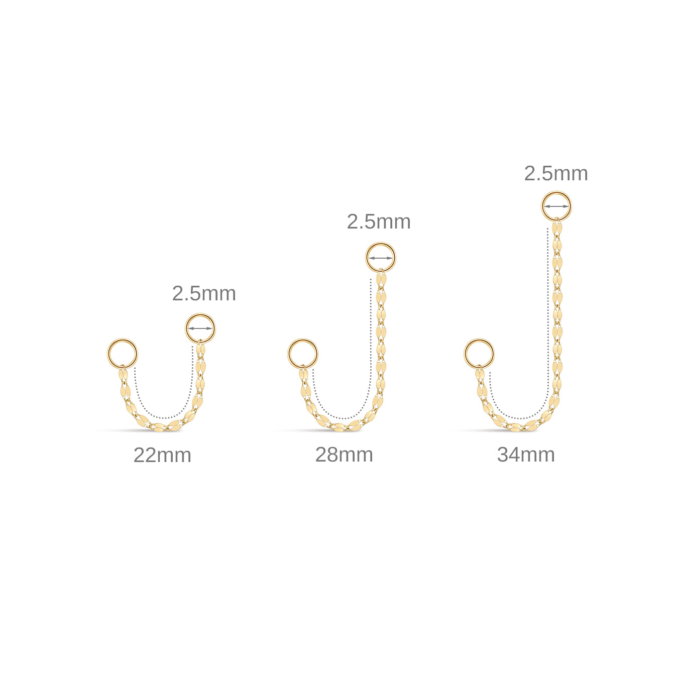 Kosiner Jewelry KOSINER 14K Solid Gold Baby Rolo Chain Pendant Charm