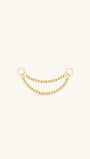 Double Box Chain Charm In 14K Solid Gold