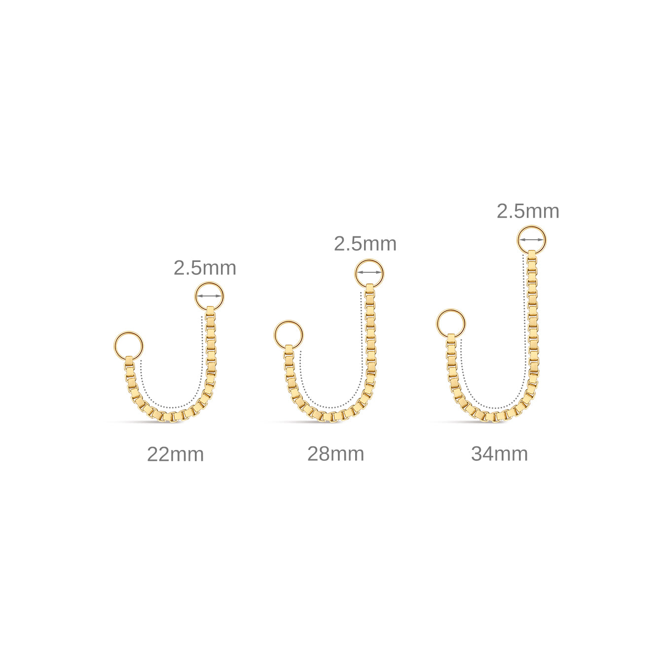 Kosiner Jewelry KOSINER 14K Solid Gold Classic Box Chain Pendant Charm