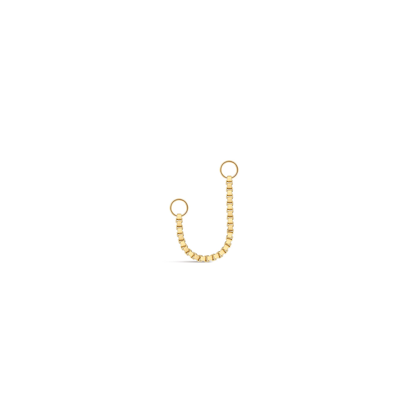 Box Chain Charm In 14K Solid Gold