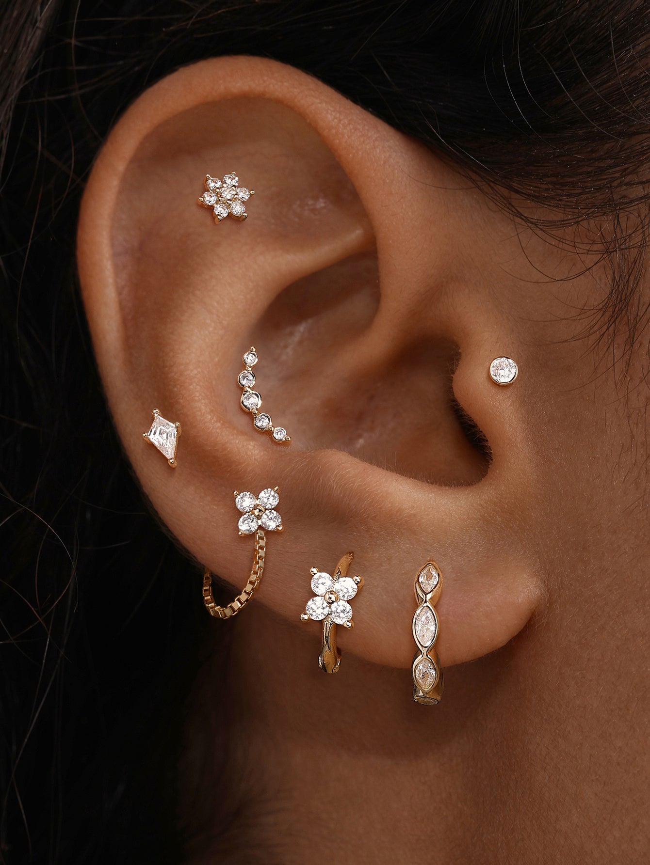 Box Chain Charm In 14K Solid Gold