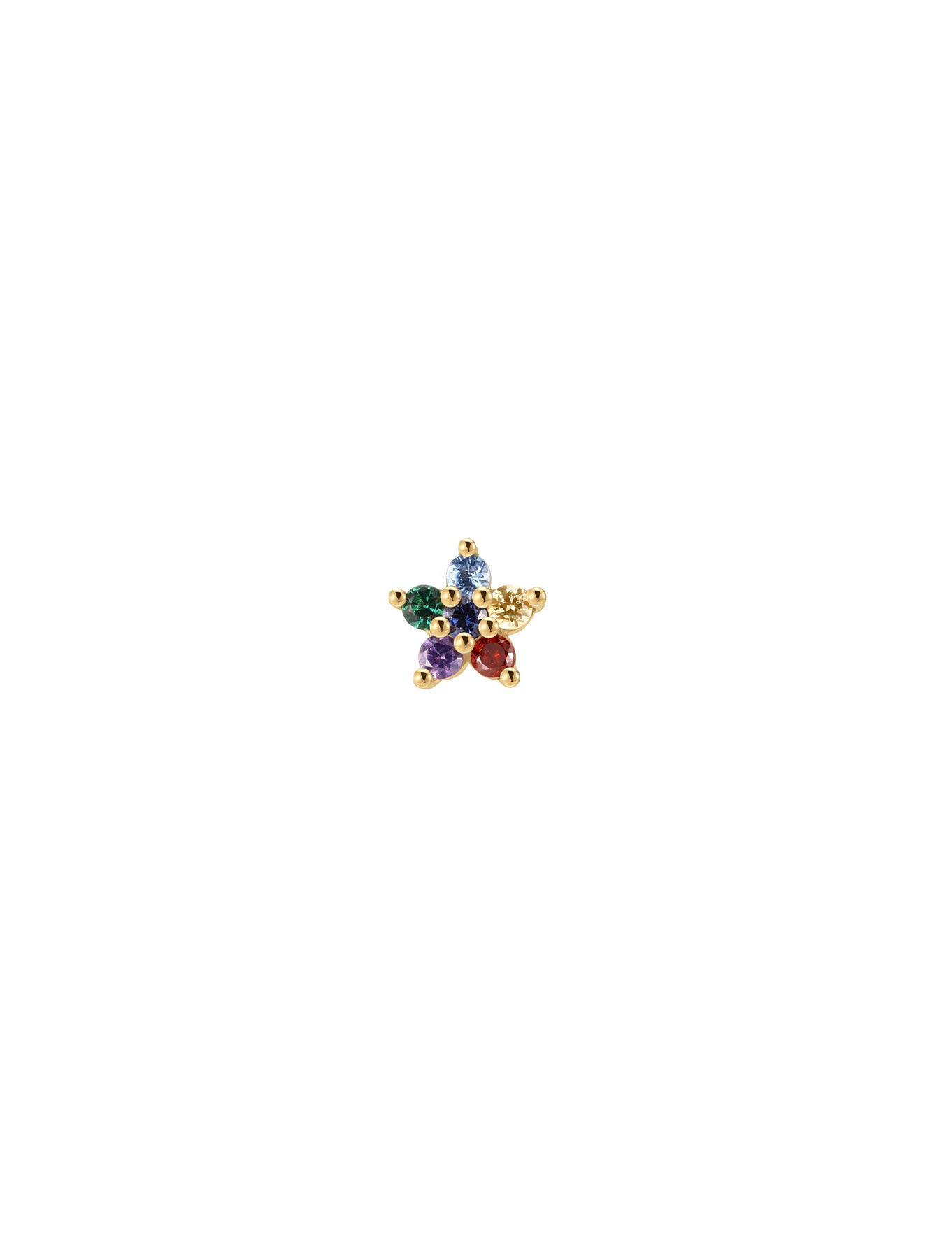 PETALS Bloom CZ Flat back in 14K Soild Gold