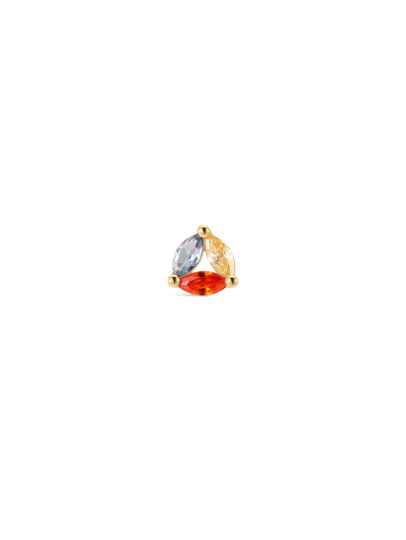PETALS Teardrop Cluster CZ  in 14K Soild Gold
