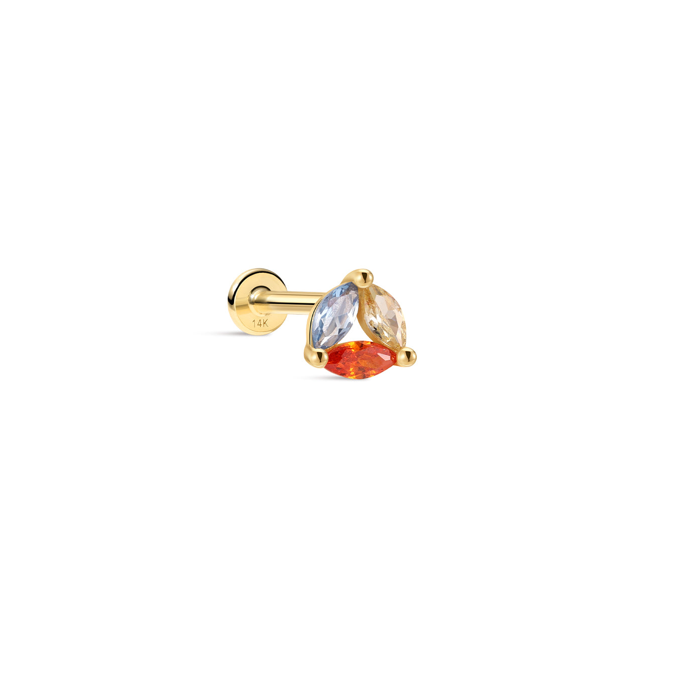 PETALS Teardrop Cluster CZ  in 14K Soild Gold