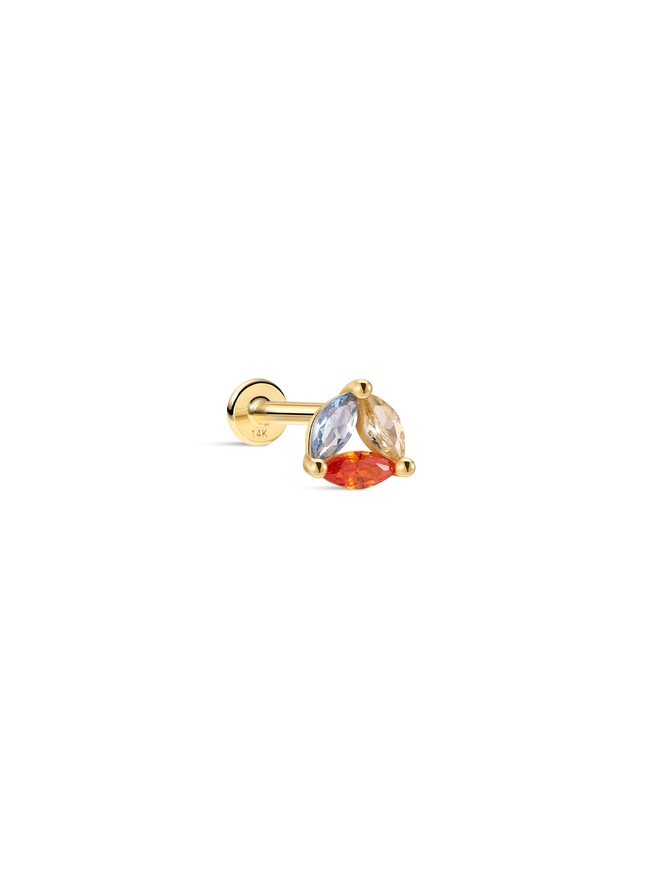 PETALS Teardrop Cluster CZ  in 14K Soild Gold