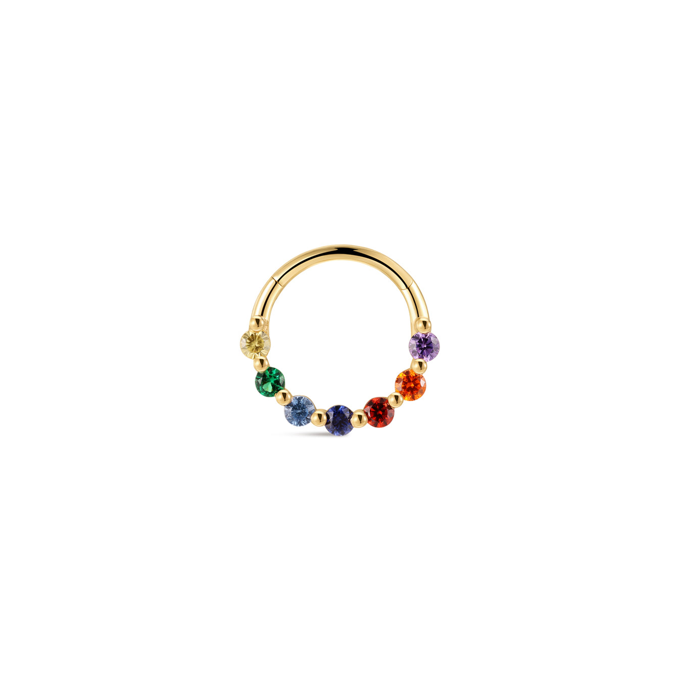 PETALS Color CZ  Hoop in 14K Soild Gold