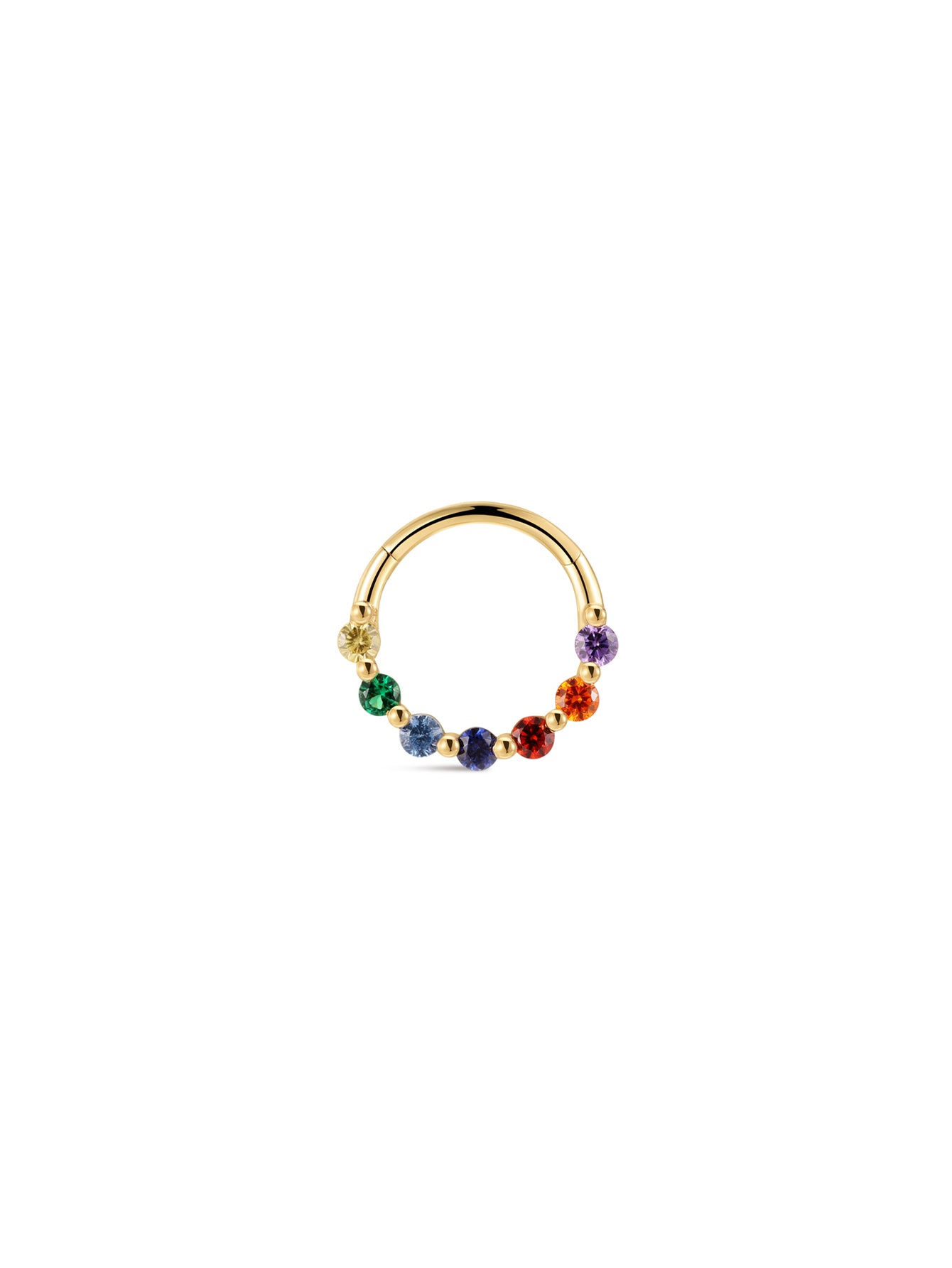 PETALS Color CZ  Hoop in 14K Soild Gold