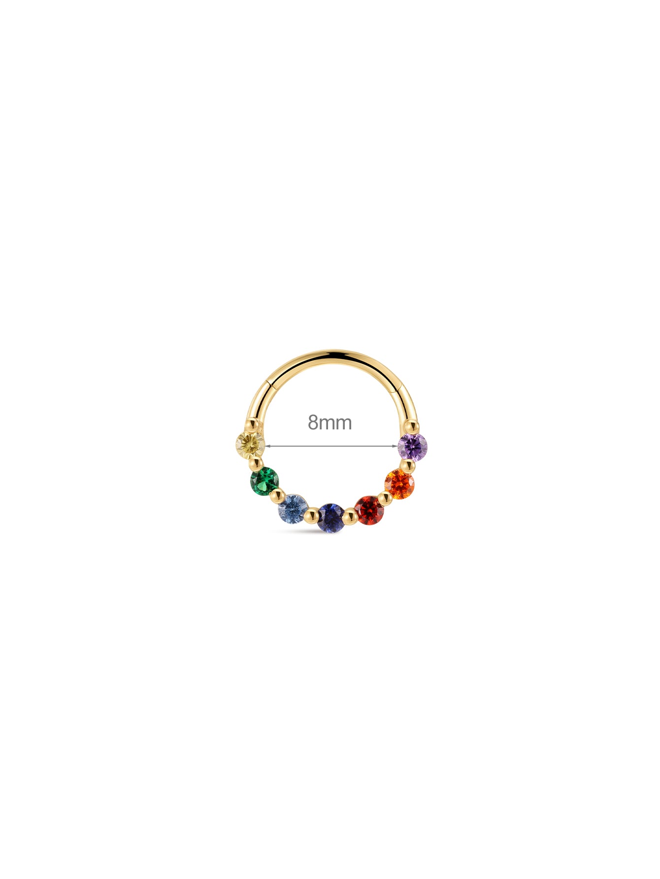 PETALS Color CZ  Hoop in 14K Soild Gold