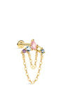 PETALS Cascade Chain CZ Flatback in 14K Solid Gold
