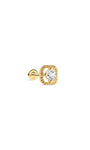 Kosiner Jewelry KOSINER Étoile 14K Solid Gold Quadrilateral Textured Flat Back Stud