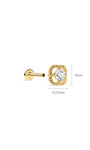 Kosiner Jewelry KOSINER Étoile 14K Solid Gold Quadrilateral Textured Flat Back Stud