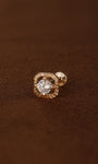 Kosiner Jewelry KOSINER Étoile 14K Solid Gold Quadrilateral Textured Flat Back Stud