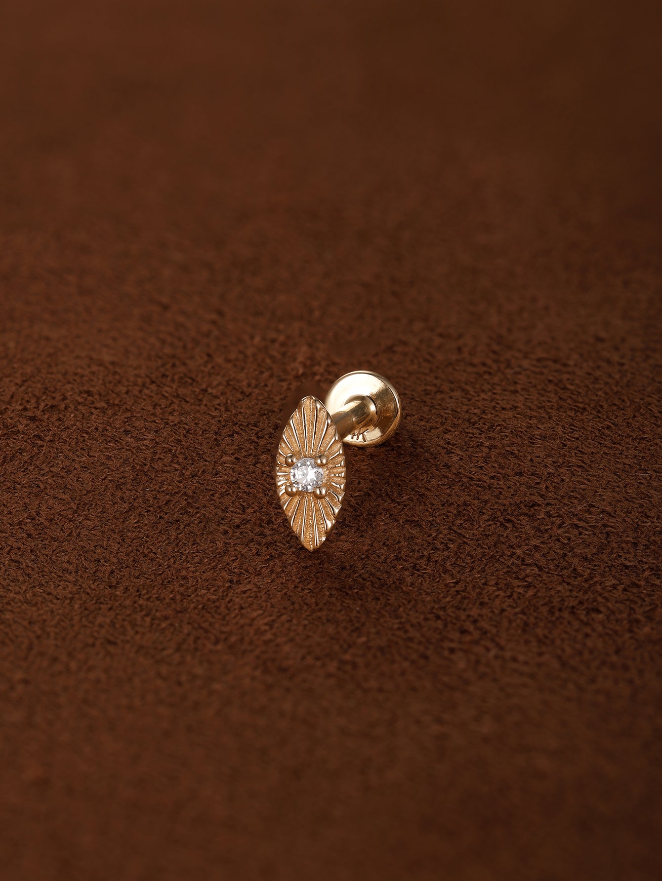 Pendientes con parte posterior plana y ojo de caballo Étoile en oro macizo de 14 k