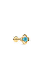 Étoile Four-Leav Clover Turquoise Flatback Stud من الذهب الخالص عيار 14 قيراط