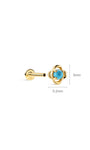 Kosiner Jewelry KOSINER Étoile 14K Solid Gold Minimalist Turquoise Flat Back Stud