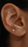 Kosiner Jewelry KOSINER Étoile 14K Solid Gold Minimalist Turquoise Flat Back Stud