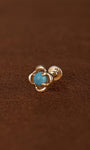 Kosiner Jewelry KOSINER Étoile 14K Solid Gold Minimalist Turquoise Flat Back Stud