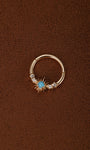 Kosiner Jewelry KOSINER Étoile 14K Solid Gold Elegant Turquoise Sun Daith Clicker