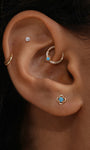 Kosiner Jewelry KOSINER Étoile 14K Solid Gold Elegant Turquoise Sun Daith Clicker