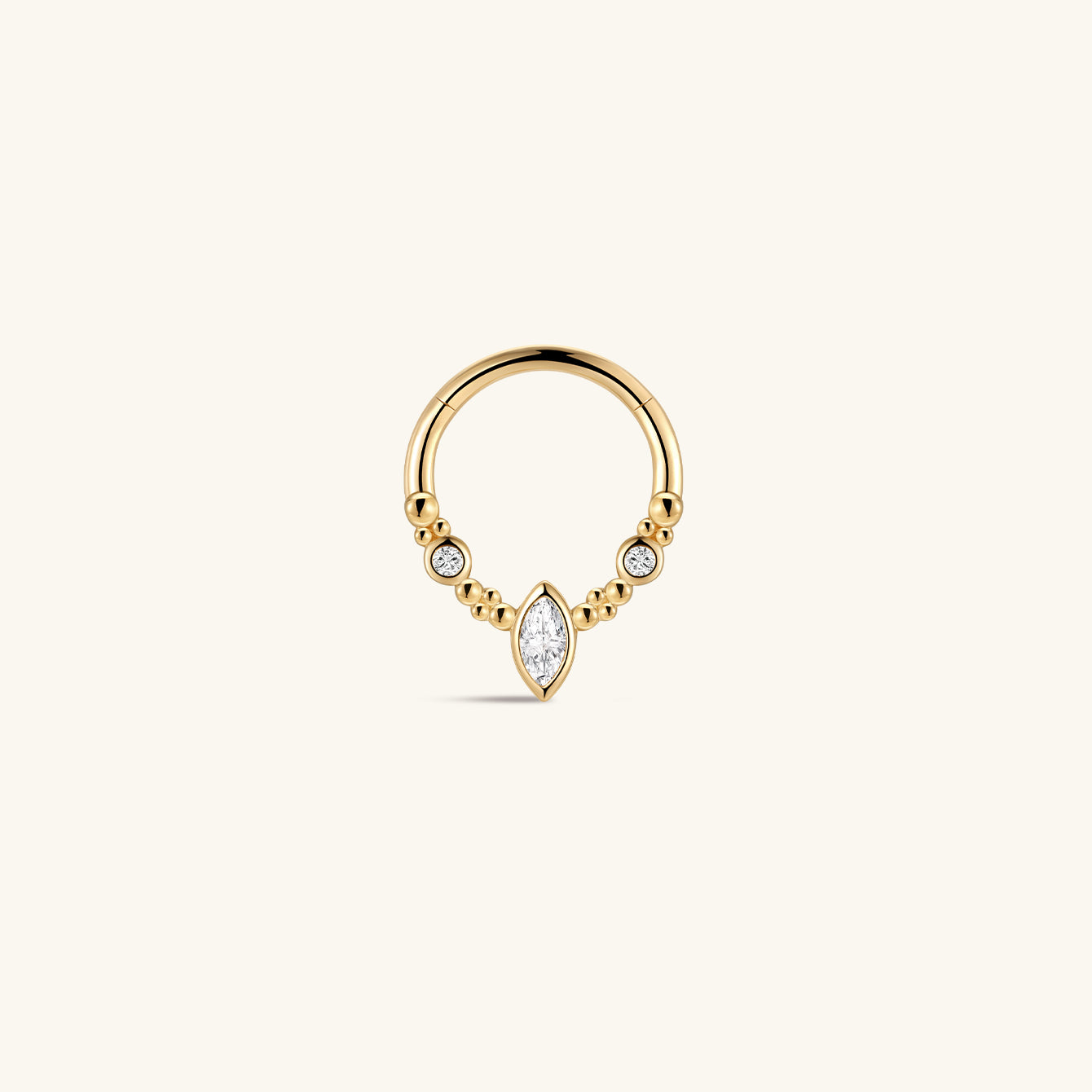 Perléa Marquise Clicker In 14K Solid Gold