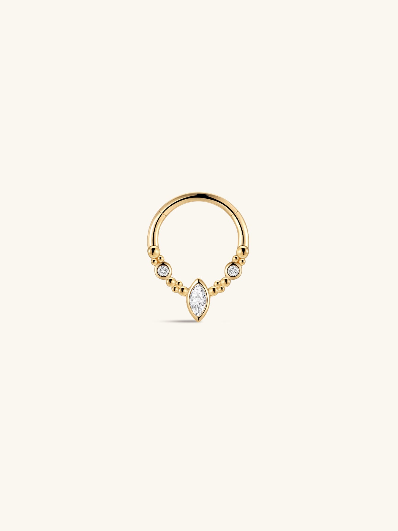 Perléa Marquise Clicker In 14K Solid Gold