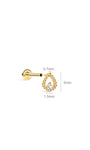 gioielli kosiner Perléa Pear CZ Flatback in oro massiccio 14 carati