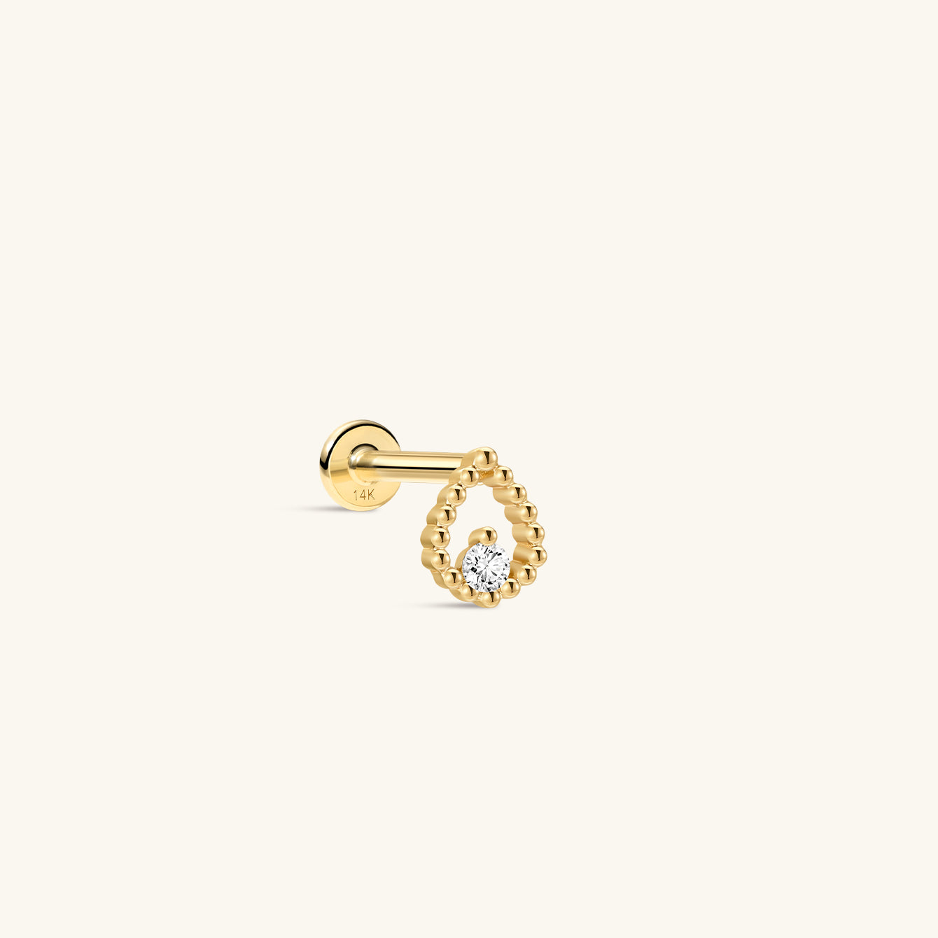 Perléa Pear CZ Flatback In 14K Solid Gold