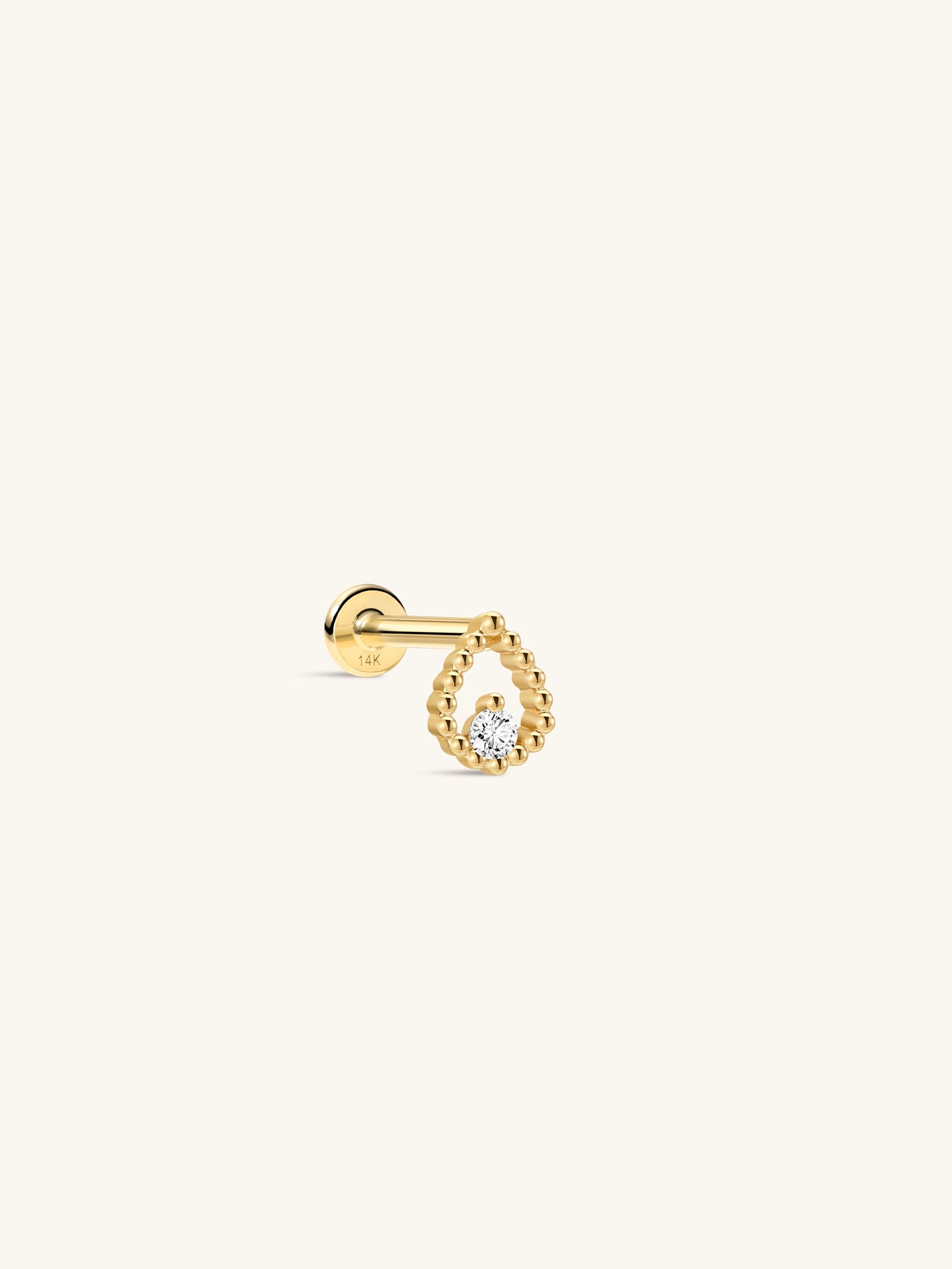 Perléa Pear CZ Flatback In 14K Solid Gold