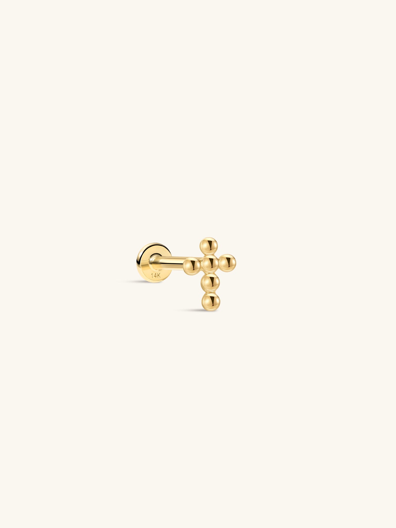 Perléa Cross Stud in 14K Solid Gold