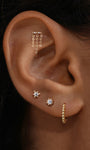 kosiner sieraden Perléa Triple Chain Flatback in 14K massief goud
