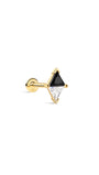 Puzzle Duo-Triangle CZ Flatback Stud in 14K Solid Gold