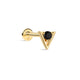 Puzzle Black Triangle CZ Flatback Stud in 14K Solid Gold