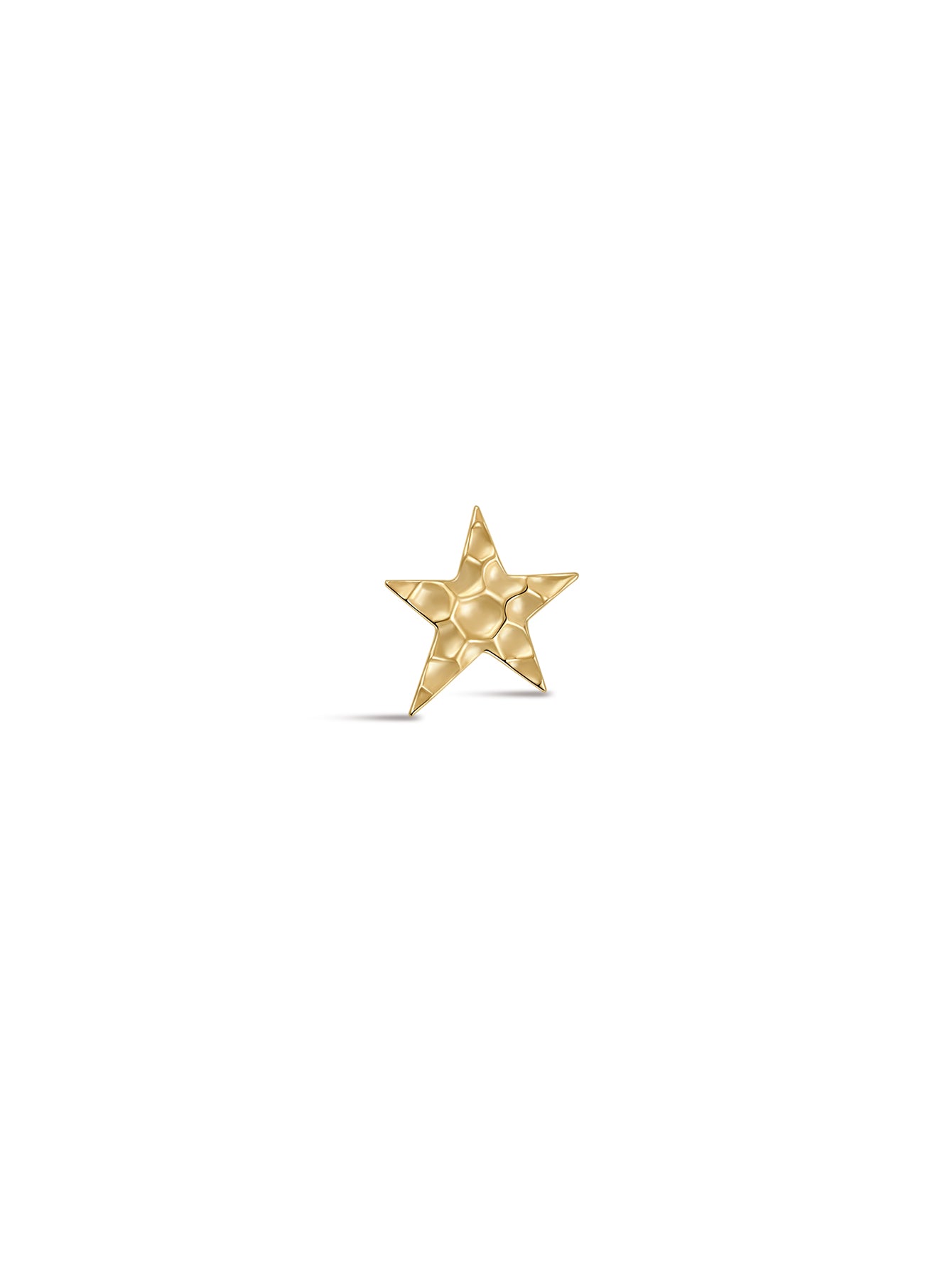 Hand Hammered Star Flatback  in 14K Solid Gold