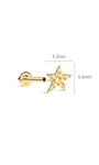 Kosiner Jewelry KOSINER Hand Hammered 14K Solid Gold Textured Star Flat Back Stud