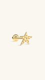 Hand Hammered Star Flatback  in 14K Solid Gold