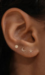 Kosiner Jewelry KOSINER Hand Hammered 14K Solid Gold Textured Star Flat Back Stud