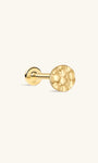 Kosiner Jewelry KOSINER Hand Hammered 14K Solid Gold Textured Disc Flat Back Stud