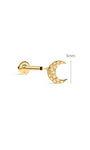 Kosiner Jewelry KOSINER Hand Hammered 14K Solid Gold Crescent Flat Back Stud