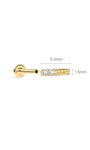 Kosiner Jewelry KOSINER Hand Hammered 14K Solid Gold Minimalist Bar Flat Back Stud