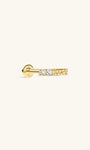 Kosiner Jewelry KOSINER Hand Hammered 14K Solid Gold Minimalist Bar Flat Back Stud