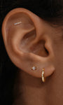 Kosiner Jewelry KOSINER Hand Hammered 14K Solid Gold Minimalist Bar Flat Back Stud