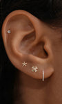 Kosiner Jewelry KOSINER Hand Hammered 14K Solid Gold Clover Flat Back Stud