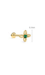 Kosiner Jewelry KOSINER Hand Hammered 14K Solid Gold Four - Petal Flower Flat Back Stud