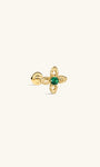 Kosiner Jewelry KOSINER Hand Hammered 14K Solid Gold Four - Petal Flower Flat Back Stud
