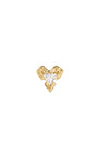 Kosiner Jewelry KOSINER Hand Hammered 14K Solid Gold Heart Flat Back Stud